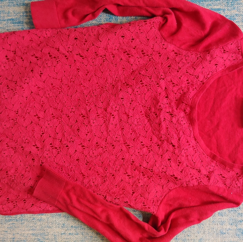 Sweater with Floral Texture on Front